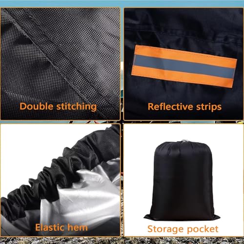 Image of generic utv Cover Compatible with Kawasaki Teryx 2014-2021 2 Seater,210D Outdoor car Cover,Snowproof,Windproof and Rainproof,All-Weather Protection,with Reflective Strips(Black)