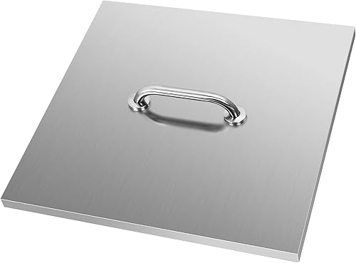 Tapa redonda para hoguera de 20 pulgadas, tapa de anillo para hoguera de 0.059 in de grosor, cubierta de quemador de hoguera de acero inoxidable 304