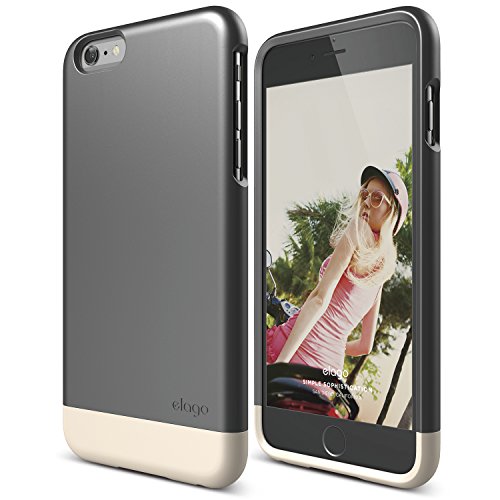 elago iPhone 6 Plus Case, [Glide][Matte Metallic Dark Grey/Champagne Gold] - [Mix and Match][Premium Armor][True Fit] - for iPhone 6 Plus Only
