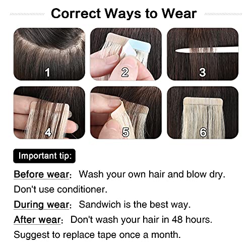 Image of SUYYA Tape In Hair Extensions Human Hair 12 Inch #8 Light Brown | Remy Human Hair, Invisible Skin Weft, Soft & Silky Straight Hair, 20PCS 40G, Seamless Blend, Add Length & Volume