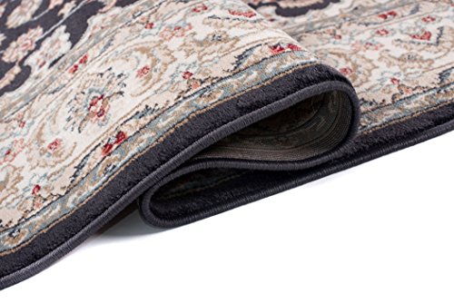 Carpeto Orientteppich Teppich Schwarz 300 x 400 cm Medaillon Klassisch Muster - Wohnzimmer Schlafzimmer Esszimmer – Bild 4