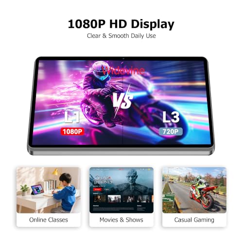 Image of 10.1 inch Android 16 Tablet with Keyboard, 30GB RAM 64GB ROM, Gray