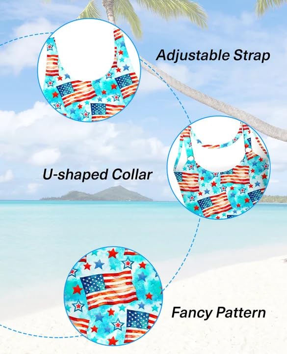 Image of Yousie Girls Swimsuit One Piece Tropical Kids Bathing Suit Swimwear Adjustable Swim Dress 5-9 Years