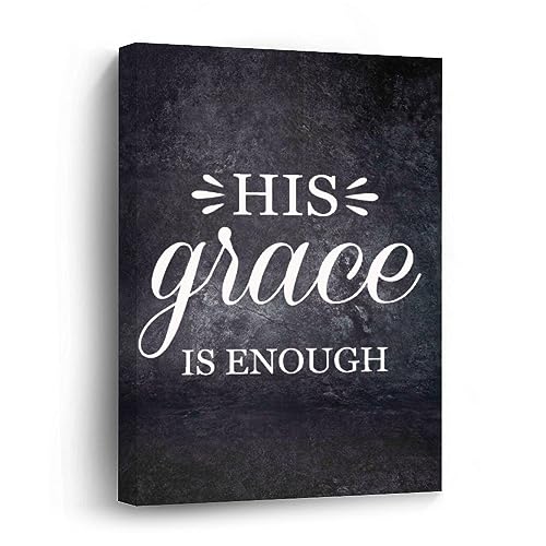Toile murale encadrée His Grace Is Enough rustique de 40x50 cm