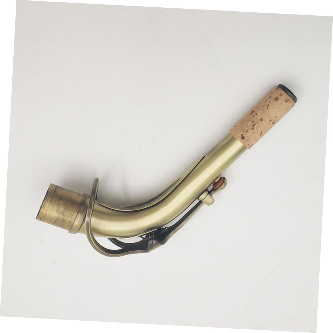 Bocchino Sax Alto in Ottone Diametro 24, 5mm Stile Antico | Collo Curvo per Sassofono, Finitura Oro, Parti per Strumenti a Fiato, Aspetto Elegante
