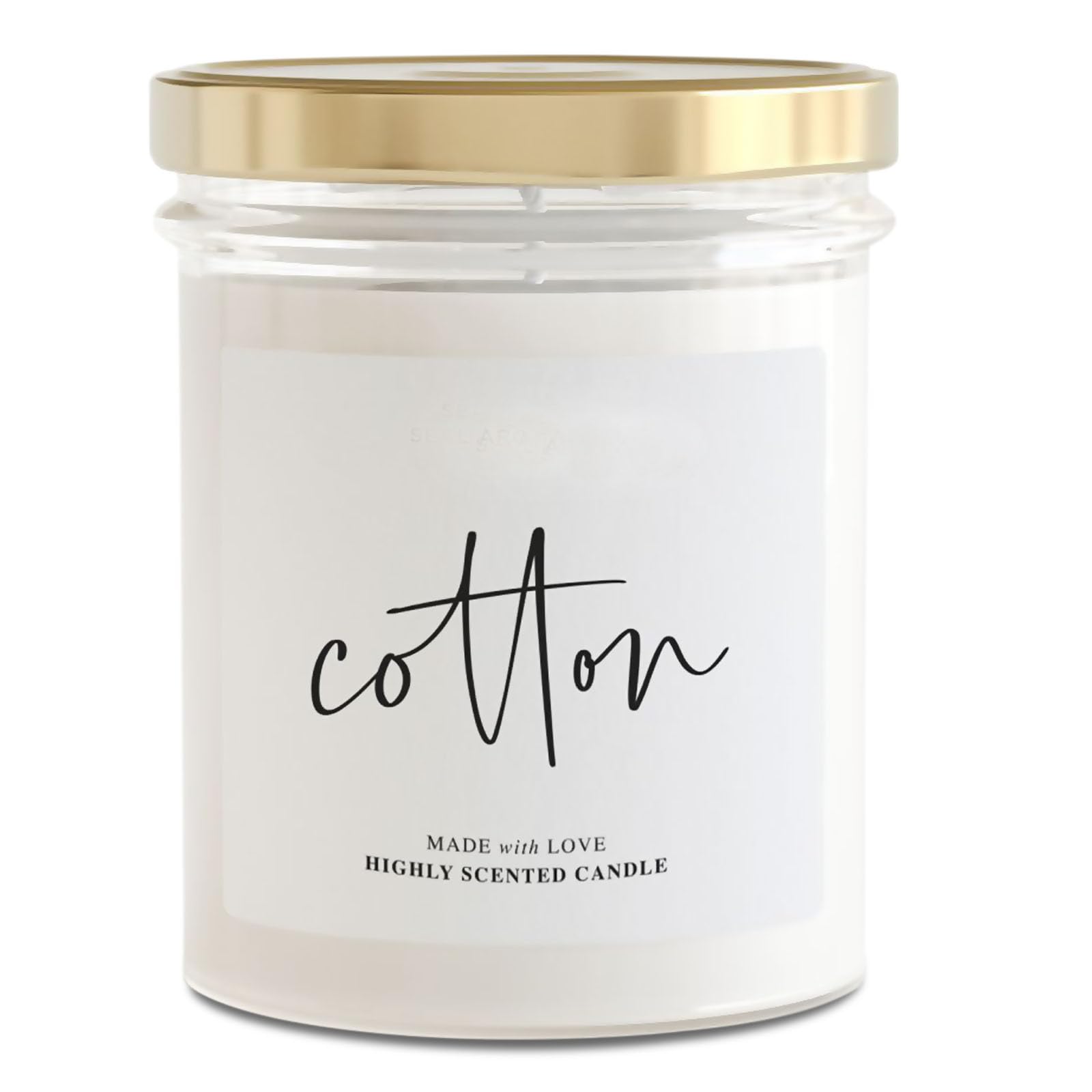 TIENDA EURASIA – Vela Aromática, 6 Distintos Aromas, Perfumada, Material Cera, Vela en Frasco de Vidrio, 220 gr, para decorar Hogar, Boutique o Baño (Cotton)