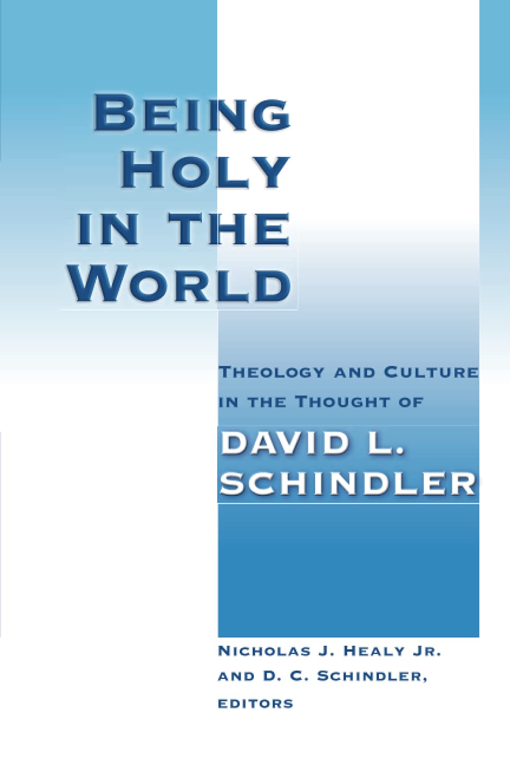 Being Holy in the World: Theology and Culture in the Thought of David L. Schindler