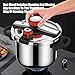 Generic Pressure Cooker 10L 316 Stainless Steel Cookware Three-Speed Adjustment 9 Security Systems with Easy Opening Closing Lid Works on All Cooktops