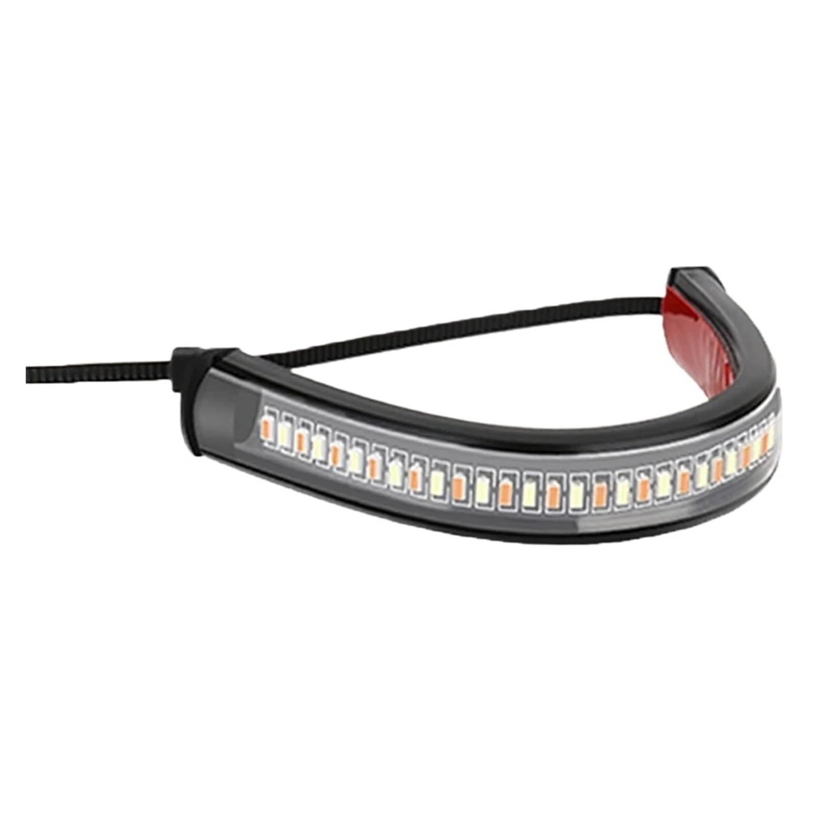 12V LED Motorcycle Turn Signal Light DRL Amber Moto Flasher Ring Fork Strip Lamp Flashing Blinker Universal(Black)