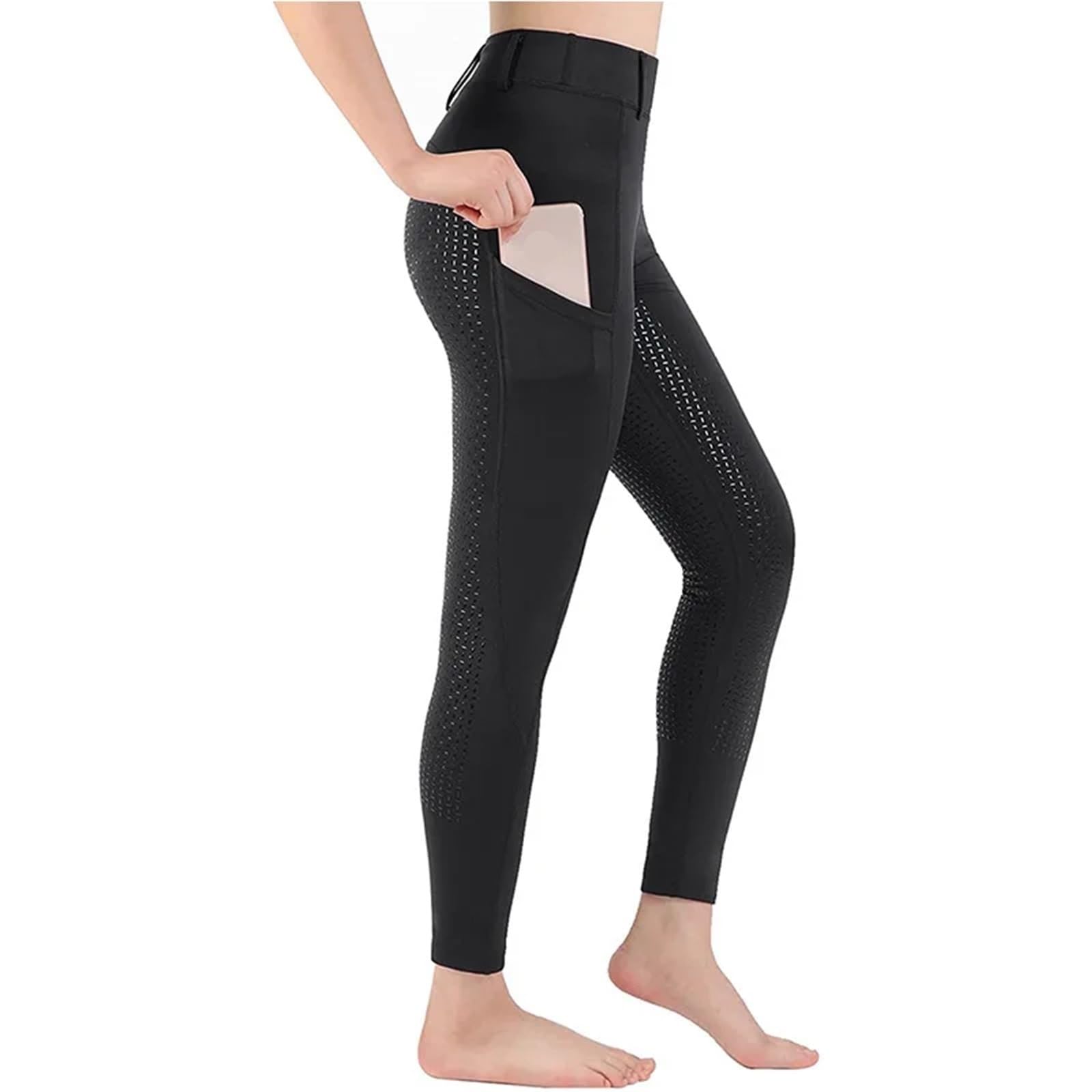 Vollbesatz Reithose aus Silikon Anti-Pilling Reitstrumpfhose Damen Reitbekleidung Für Reitsport