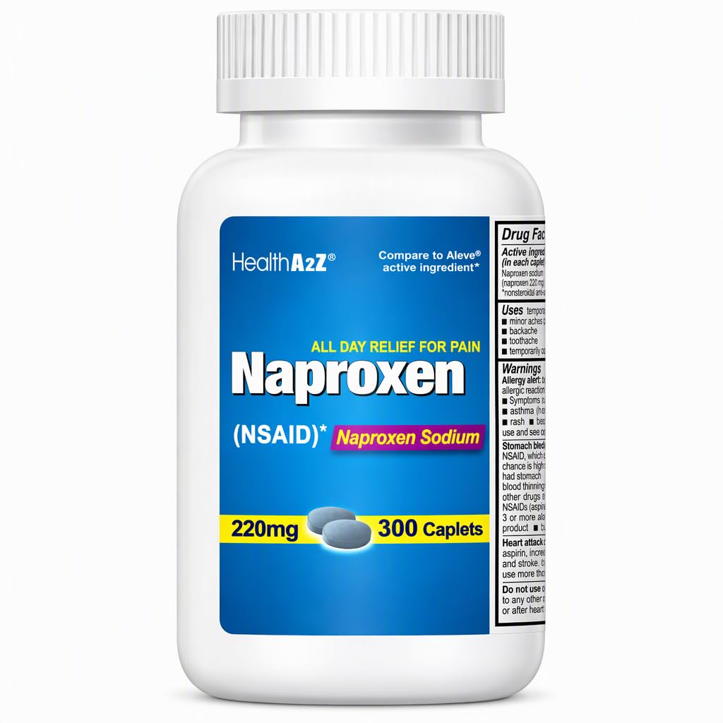 HealthA2Z® Naproxen Sodium 220mg NSAID, Pain & Fever Relief, 300 Count