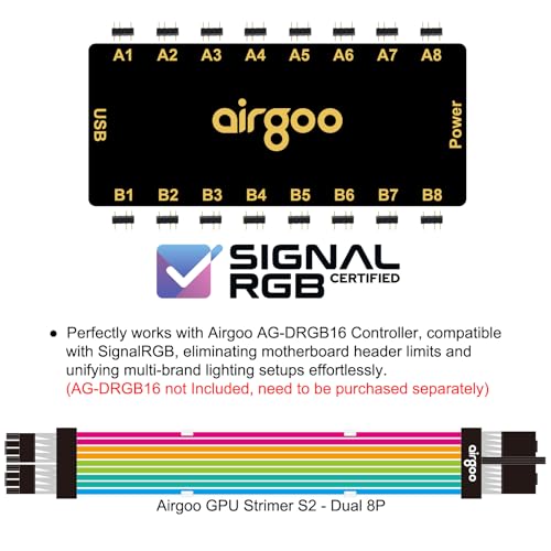 Cable ARGB GPU airgoo Strimer S2 para iluminar tu setup de juego y streaming en casa 2