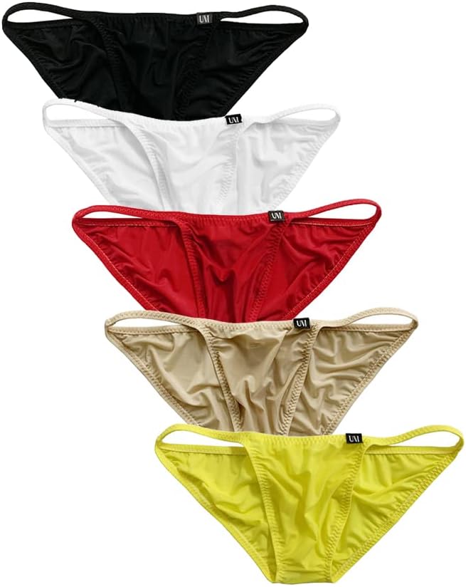 COMLIFE Men's Ice Silk Translucent Tight Plane Spaghetti Strap Triangle Briefs Underwear