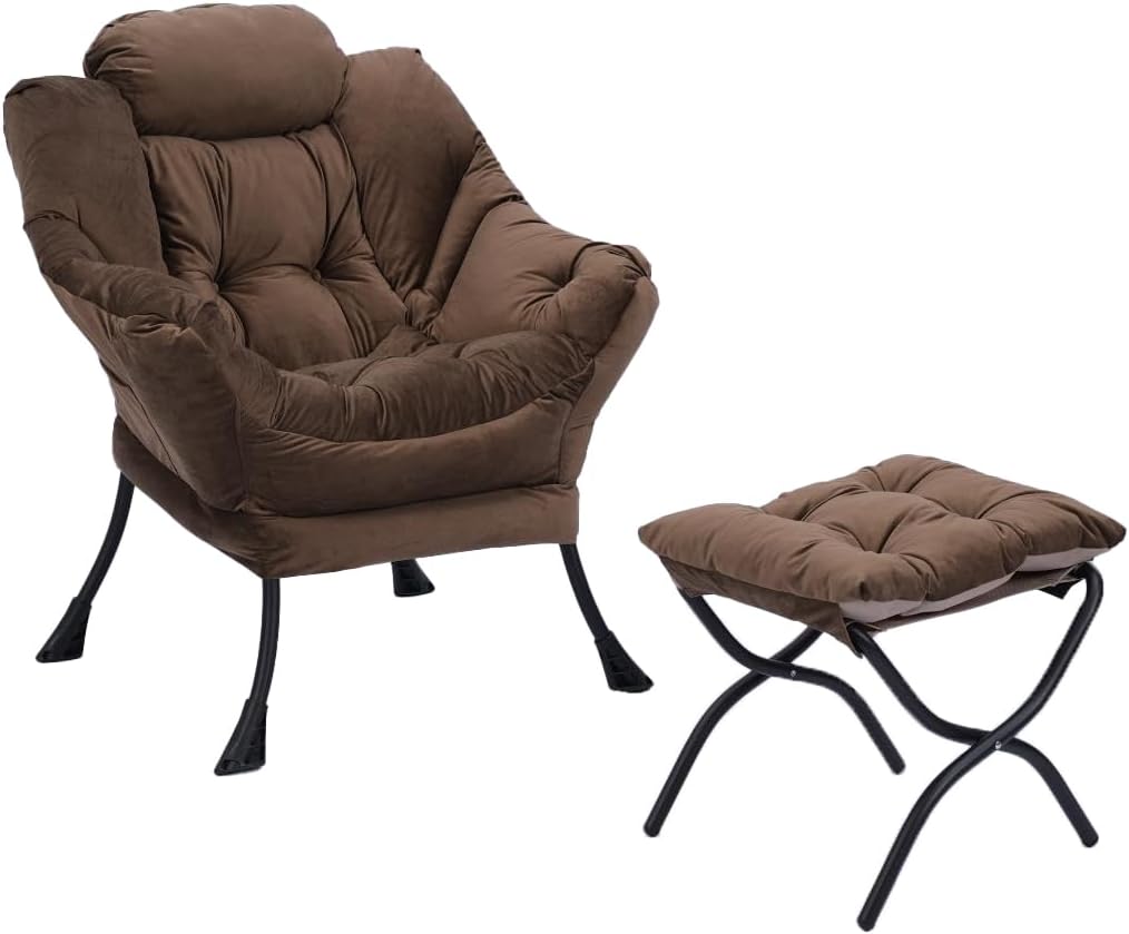 WINWOL Living Room Chair Lazy Chair with Ottoman Cozy