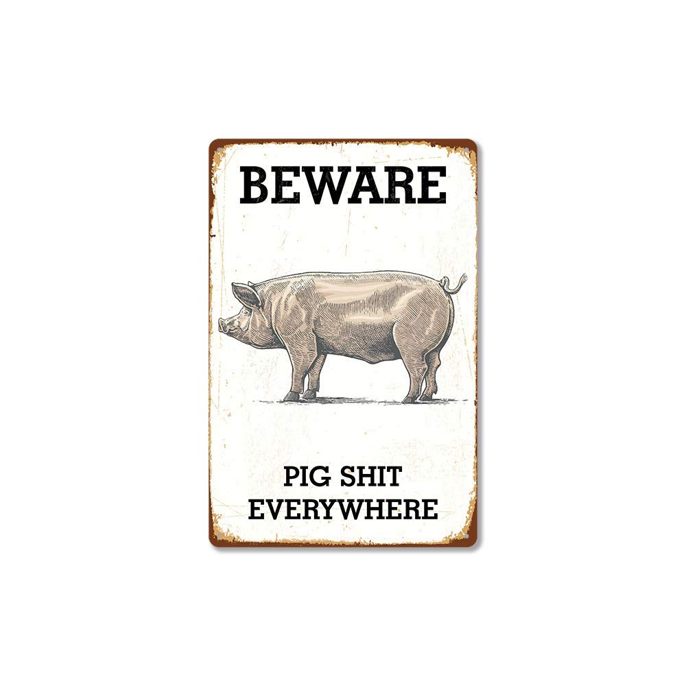peiyeety Beware Moose Shit Everywhere Signs-Metal Tin Exquisite Wall Art Decor Inspirational Gift Positive Affirmations Hanging Signs for Office Classroom Home Living Room Bedroom Wall Decor 8"x12"