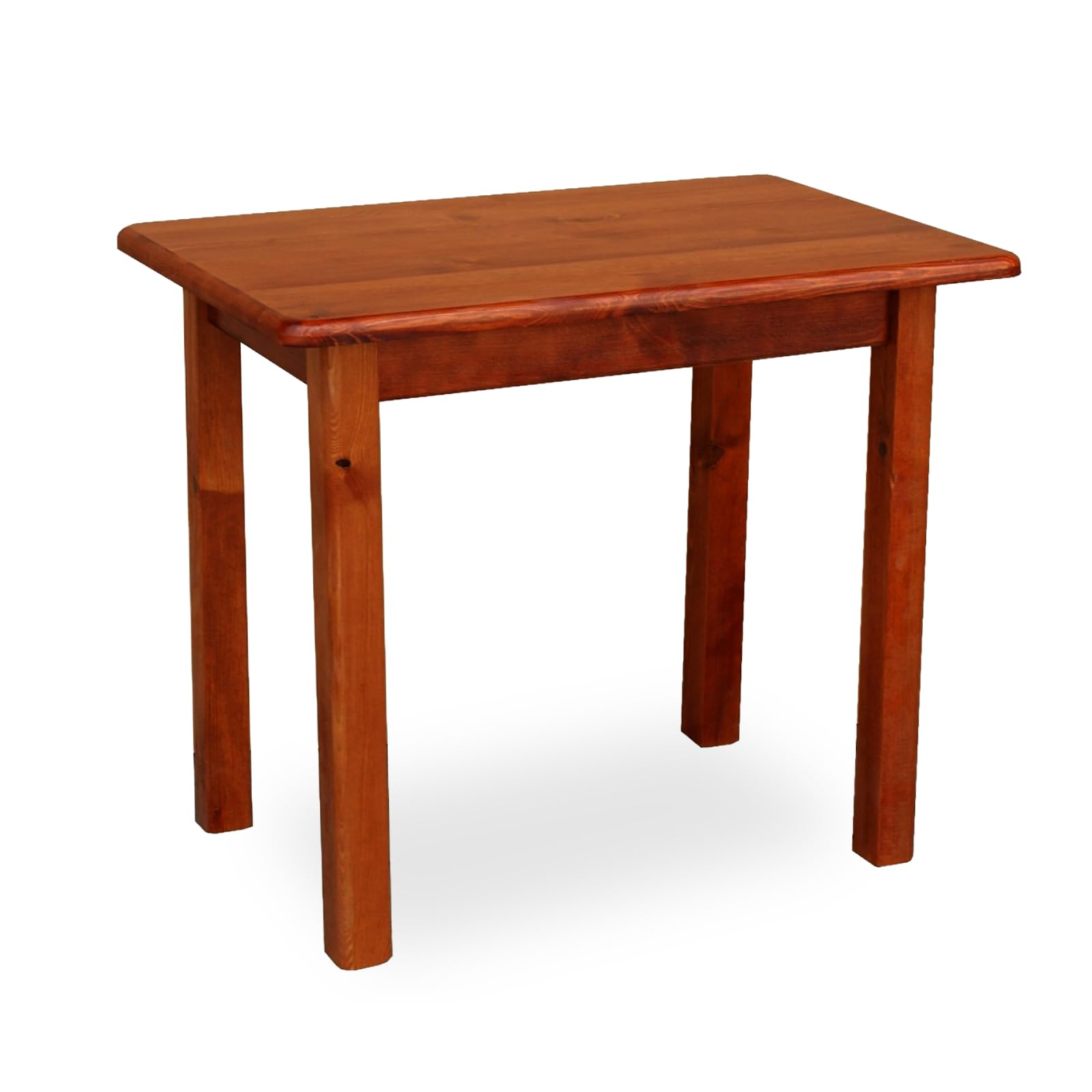 Tavolo da Pranzo in Legno 80x60 cm - Tavolo Cucina per 2 Persone - Tavolo Piccolo - Stile Rustico - Pino - Piano con Angoli Arrotondati - Calvados