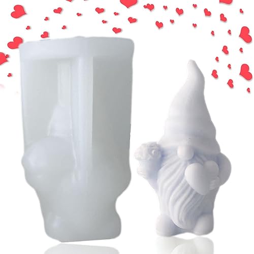 Miniatura 2 de Moldes de silicona para velas de San Valentín, molde de silicona para velas de resina, molde de resina de gnomos para hacer velas, molde de resina
