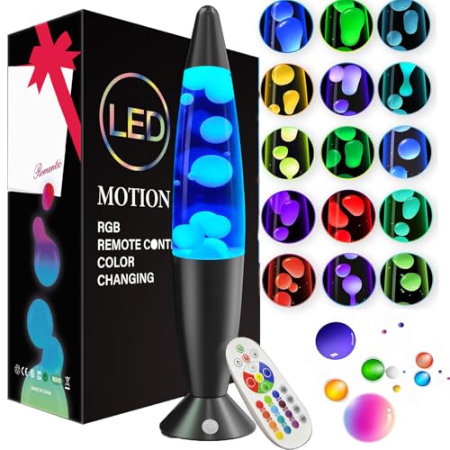 FOOING Lavalampe Groß 17 Farbwechsel Steuerbar | Große Lavalampen Schwarz für Kinder Erwachsene | Lavalampe xxl Dimmbar mit Fernbedienung | Lavalampes Playstation Schlafzimmer lila/ blau/grün-40cm