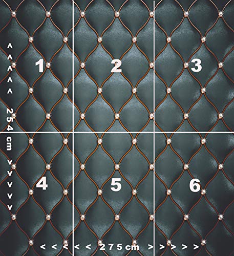 murimage Photo Wallpaper Black Leather 274 x 254 cm Including Paste Wall Mural 3D Optics Diamonds Glitter Sparkly Premium Bedroom