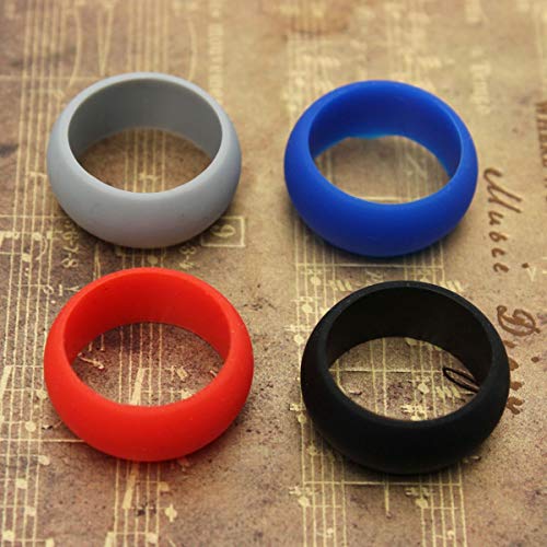 Customize Logo Comfort Sport Security Silicone Ring, Engrave Silicone Bands for Him Exclusive Dome Flexible Band Wedding Ring, Size 6-123