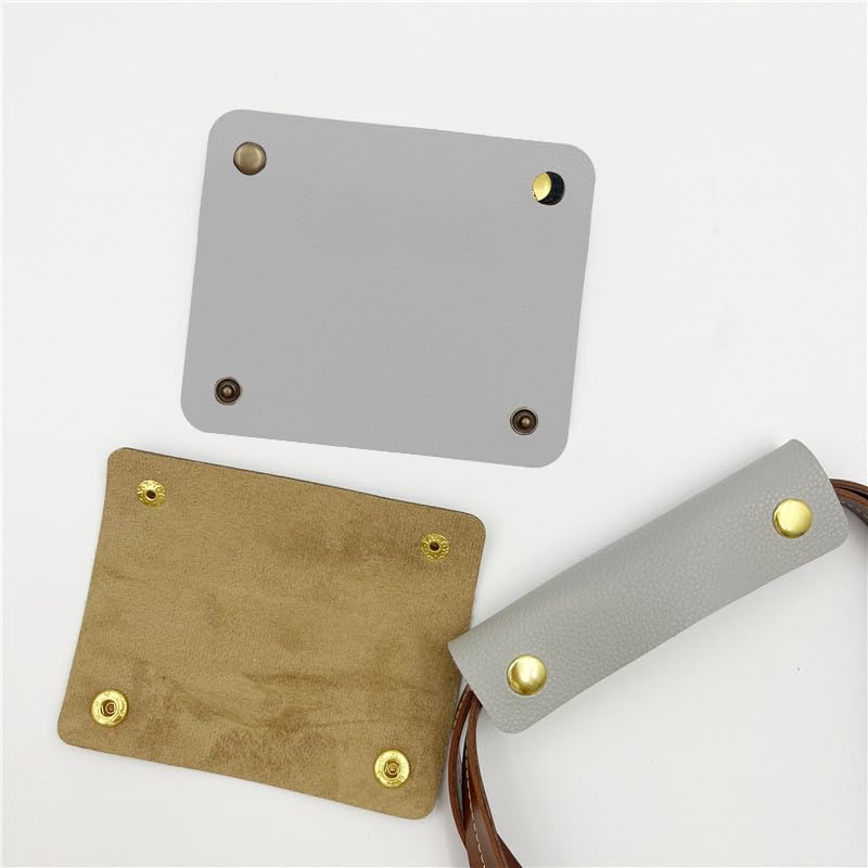 2Pcs Handbag Handle Leather Wrap Cover Purse Wallet Bag Handle Protectors Luggage Bag Grip Protector Saddle for DIY Craft Strap Making Supplies Gray - Image 3