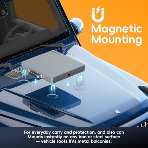 Image of For Starlink Mini Magnetic Mount with Protective Case , 2 in 1 Satellite Dish Mounting Kit with 200lbs Magnet Bases Handle Shoulder Strap Carrying Portable Full Cover for RV Car Truck Boat Road Trip