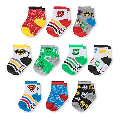 ABG Accessories Baby Girls & Boys Minnie Mickey Mouse 10-pack Infant Sock, Multi-DC Comics, 0-6 Months Cover