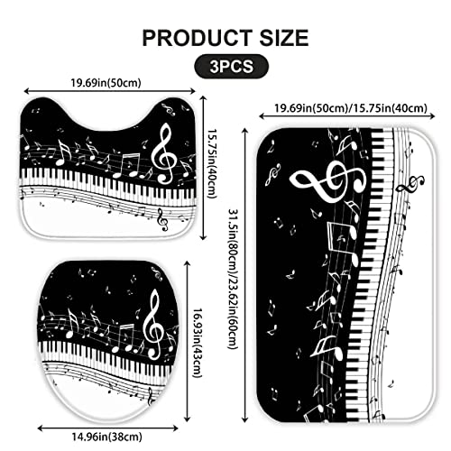 Badezimmer Badematte 3 Teilig Set Notiz rutschfest Badteppiche Saugfähig Memory Foam Badezimmermatte Weich WC… – Bild 4