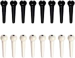 Gen Yong 24 PCS Plastic Acoustic Guitar Bridge Pins String Peg Guitar Parts Replacement for Acoustic Guitar - Ivory, Black