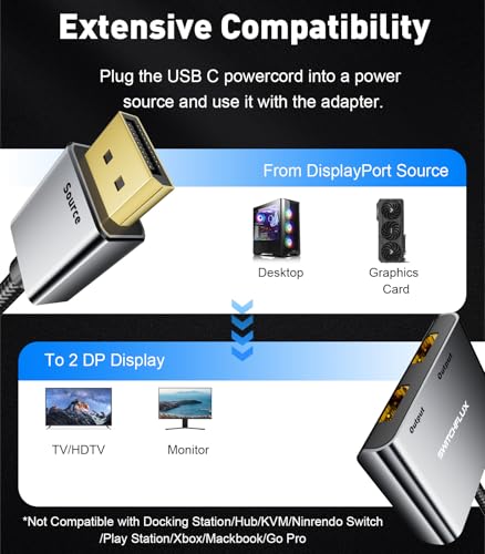 Adaptador DisplayPort a Dual DisplayPort para Monitores miniatura 5