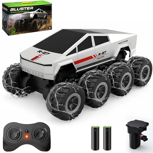 Amphibious Remote Control Car, 8WD All Terrain Off-Road Pickup, 1:14 Monster Truck Toys for Boys RC Cars, 2.4 GHz Waterproof RC Trucks, Kids Christmas Birthday Gifts Present Boys Girls Toys Ages 8+