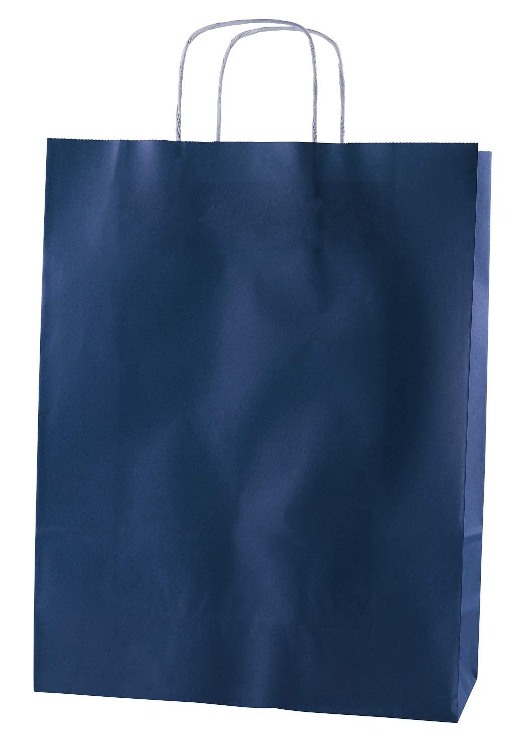 Thepaperbagstore 200 Blue Paper Bags With Handles - Colourful Paper Gift Bags for Adults and Kids - Paper Carrier Bags for Shopping, Party, Birthdays and Weddings 32x12x41cm