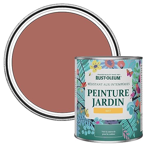 Rust-Oleum Peinture Rouge Résistante à l'humidité pour Jardins, Finition Mate - Saumon 750ml