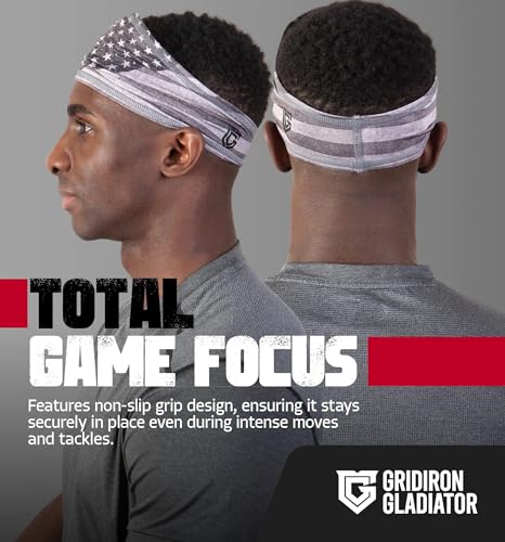 Image of Gridiron Gladiator Football Bandana - Skull Headwrap, Sports Head Wrap for Men's Workout