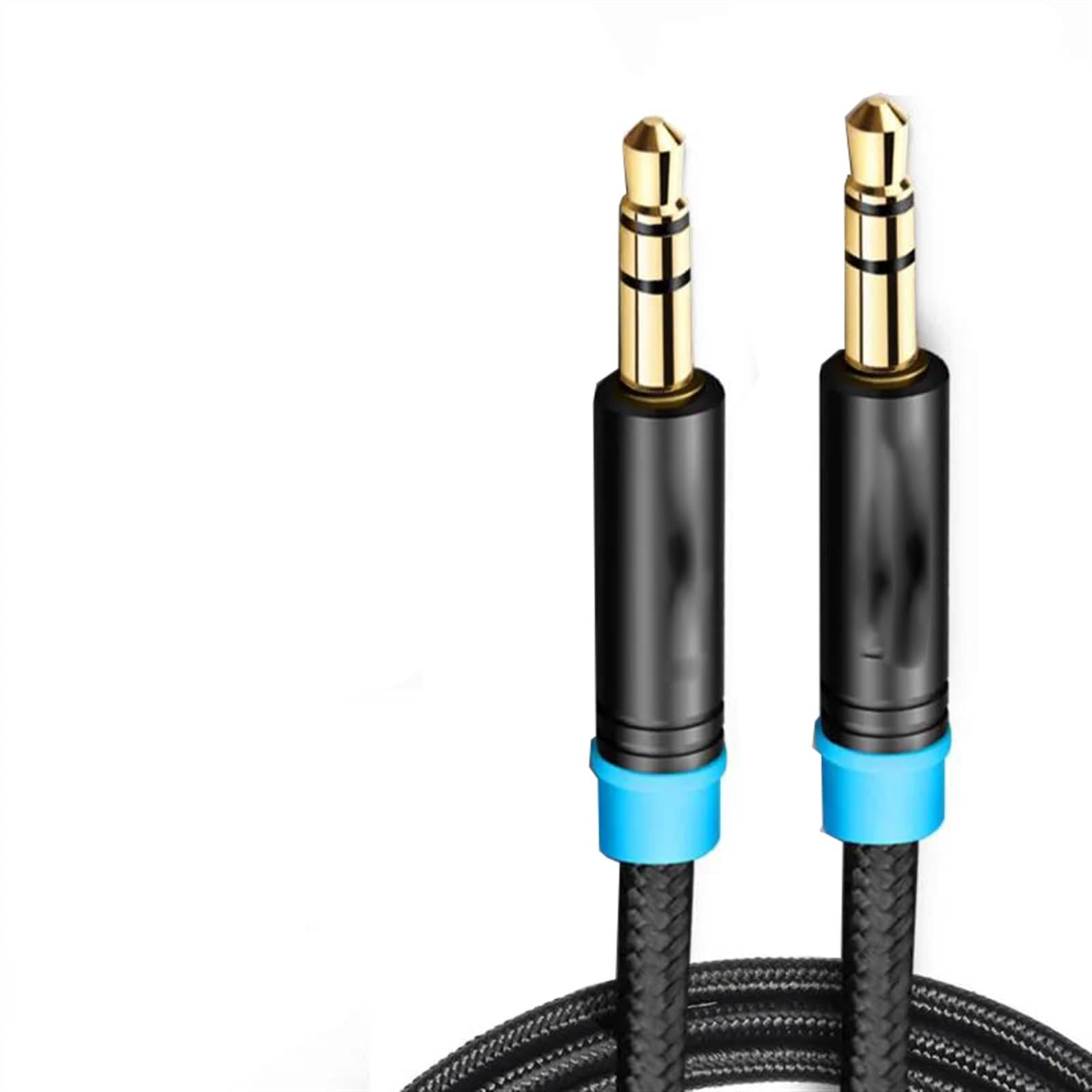 Cable De Audio De Guitarra Cable de altavoz de de 3,5 mm Cable de auxiliar trenzado plateado para guitarra con conector 3,5 (Color : 2, Size : 300cm)