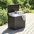 30 Gallon Deck Box, Outdoor Storage Box Lockable Waterproof Resin, Indoor Outdoor Storage Container for Patio Cushions, Garden Tools, Pool Accessories, Package Delivery Boxes for Outside