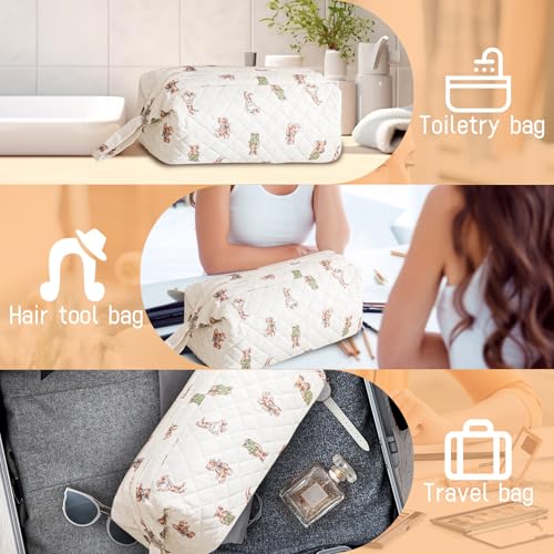 YATFRIK Quilted Hair Tools Travel Organizer Bag, Portable Carrying Case for Hair Dryer & Styling Tools, Cute Travel Hairdryer Bag for Women — view 4
