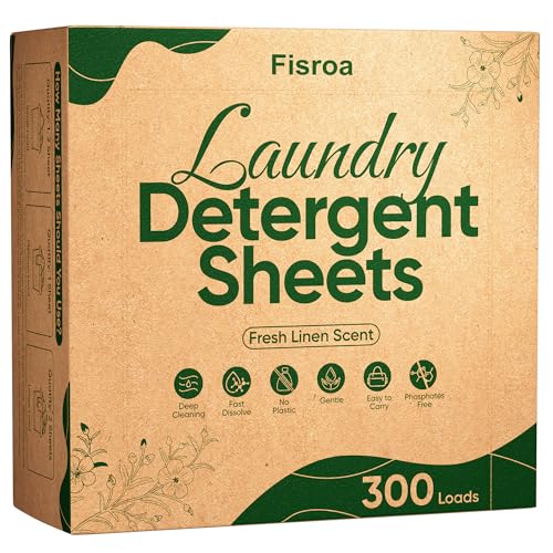Travel Laundry Detergent Sheets Fisroa 300 Loads Eco-friendly Washing Detergent Sheets Plastic-Free...