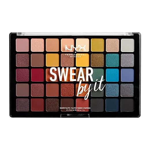 NYX Professional Makeup Paleta de sombra de ojos Swear By It Eye Shadow Palette, Tonos fríos y cálidos, Acabado mate, satinado y metalizado, 40 Colores