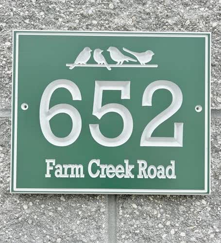 Amazon.com: Rustic address plaque - House Number sign With Bird Design ...