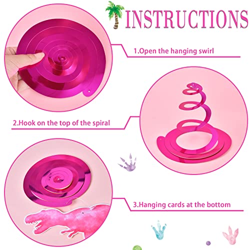Watercolor Dinosaur Party Hanging Swirl - 24Pcs Dinosaur Party Decorations For Girls Kids Birthday Baby Shower Foil Whirls Ceiling Streamers Spirals Dino Theme Party Supplies #TOP4