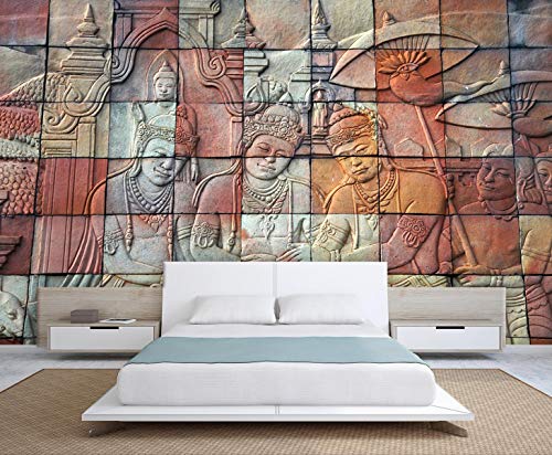 Image of 999STORE 3D Stones and Statues Mural Wall Papers for Home (Non Woven 7x9 Feet Grey)