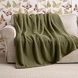 Super Soft 300GSM Green XL Throw Blanket for Couch, Couch Sofa Bed Throw, Lightweight Fuzzy Cozy Blankets for All Seasons Farmhouse, 50x70