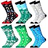 Xaatren 6 Pairs Funny Hockey Soccer Softball Golf Volleyball Baseball Socks Novelty Sports Sock Birthday Gift for Christmas
