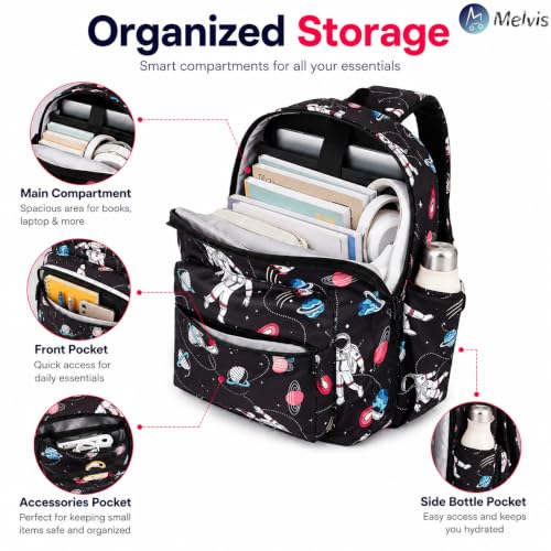 Image of MELVIS 20L Water Resistant Backpack with Bottle Compartment | Lightweight Travel & School Bag for Men, Women & College Students | Trendy Laptop Backpack for Daily Use