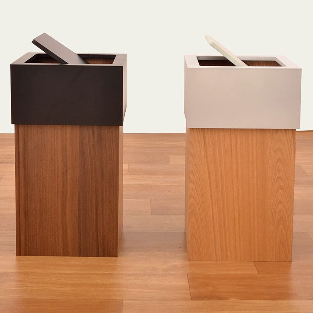 Kosz na śmieci Trash Can Creative Drewniane śmieci Puszka Design Design Can Gruby i trwały wodoodporny kosz do przechowywania dom i biuro (Color : A)