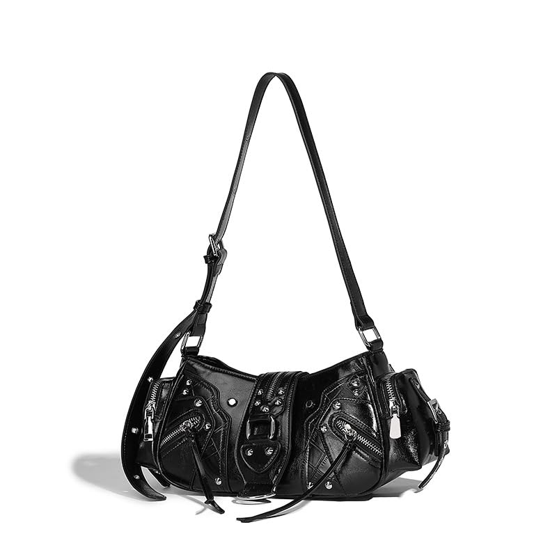 Shoulder Purse for Women, Leather Women's Handbag Y2k Aesthetic Coquette Shoulder Bag Hobo Punk Trendy Ladies Purse