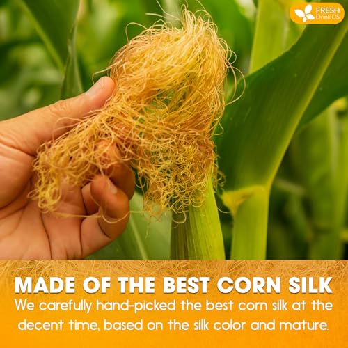 Image of FreshDrinkUS, Corn Silk Powder 8oz - Premium Herbal Ingredient, Pure Ground Corn Silk for Tea, Smoothies & Culinary Use - Resealable Pouch