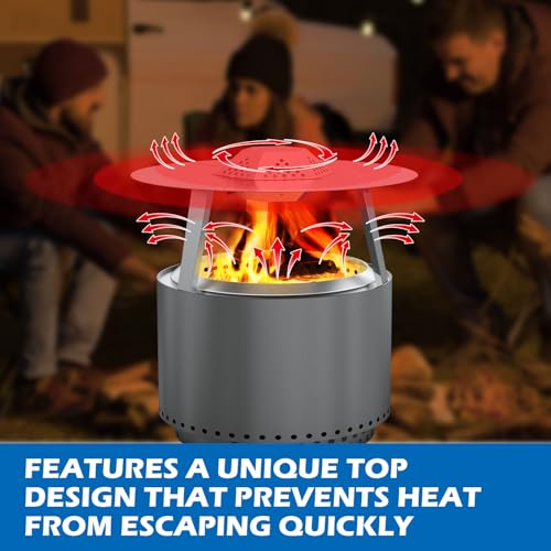 Heat Deflector for Solo Stove 19.5\" Bonfire 1.0 2.0 Fire Pit Accessories Stainless Steel 304 Heat Diffuser with Carrying Handle and 3 Support Leg for 19.5 Inch Other Outdoor Indoor FirePits Accessory
