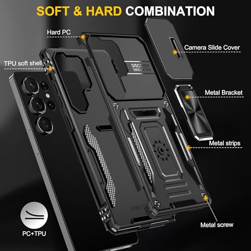 Coque Samsung S25 Ultra noire avec protège-écran et support - 7